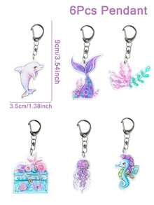 6 món đồ nhỏ bỏ túi quà sinh nhật: Móc khóa nàng tiên cá màu tím, mặt dây chuyền hình nàng tiên cá bằng acrylic, đồ trang trí tiệc nàng tiên cá, đồ dùng sinh nhật, quà tặng sinh nhật, phần thưởng trong lớp học, bao bì quà tặng, trang trí sinh nhật nàng tiên cá, trang trí nàng tiên cá, quà tặng tiệc, trang trí tiệc mừng em bé, quà cưới, trang trí tiệc cô dâu. - Màu tím - Xem 8