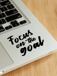 1张创意半透明笔记本电脑贴纸，手写励志风格贴纸，笔记本电脑局部贴纸，PVC材质，自粘，防尘，防刮，可移除，无残留，耐磨，适用于日常办公、学习激励、桌面装饰，尺寸：3.15*3.15英寸