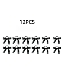 6 piezas Lazos de cinta, Scrunchies de estilo vintage de bailarina, Accesorios para el cabello para coletas, Sujetadores de cola de caballo, Bandas elásticas para el cabello, Bandas de goma para el cabello, Accesorios para la cabeza Banda elástica - Negro - Ver 11