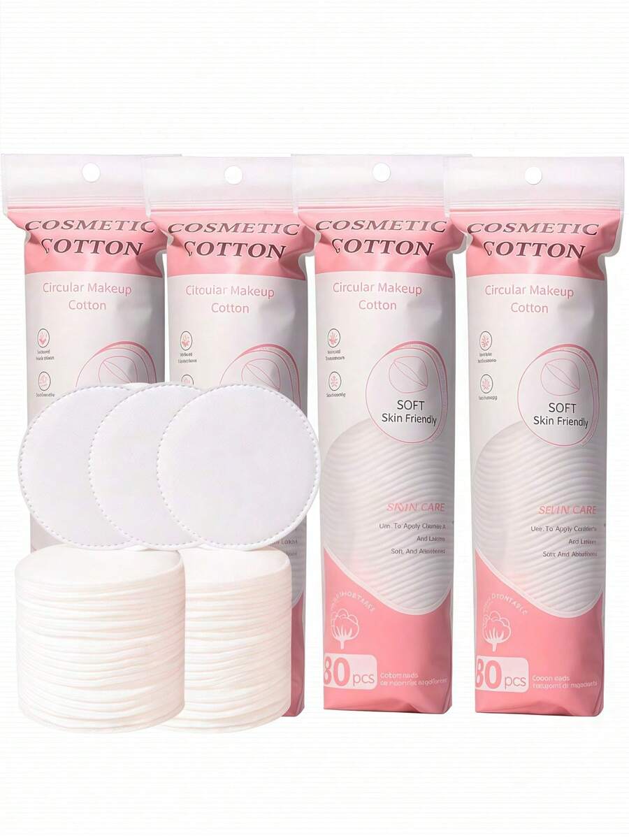 160pcs Gentle Skin-Friendly Makeup Remover Pads - Multi-Functional Facial Cleansing Wipes. Ultra-Soft Facial Cleansing Pads - Lint-Free Makeup Remover Wipes Suitable For Sensitive Skin. Premium Moisturizing Facial Pads - Gentle Cleansing And Toner Wipes. Low-Allergen Facial Cleansing Pads - Mild Makeup Removal And Skincare Wipes - White - View 1