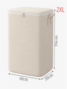 1 pieza Caja de almacenamiento plegable extra grande, hecha de lino, a prueba de humedad, diseño de múltiples compartimentos, resistente y duradera, adecuada para almacenar ropa, ropa de cama, juguetes, cajas, suministros para autocaravanas y artículos del hogar. Solución de almacenamiento multifuncional para ropa, armario del dormitorio y otros artículos. - Blanco - Ver 9