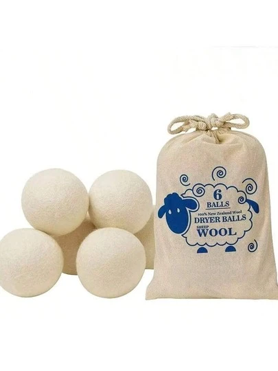 100 % naturliga återanvändbara tvättbollar - antistatiska mjukgörande bollar, skonsam tygvård, lämplig för ömtåliga tvättprogram | Lekfull design | Torktumlare - torkbollar | Essential Home Set, naturligt sköljmedel och anti-rynkmedel, tar bort djurhår, torkar papper, torkbollar