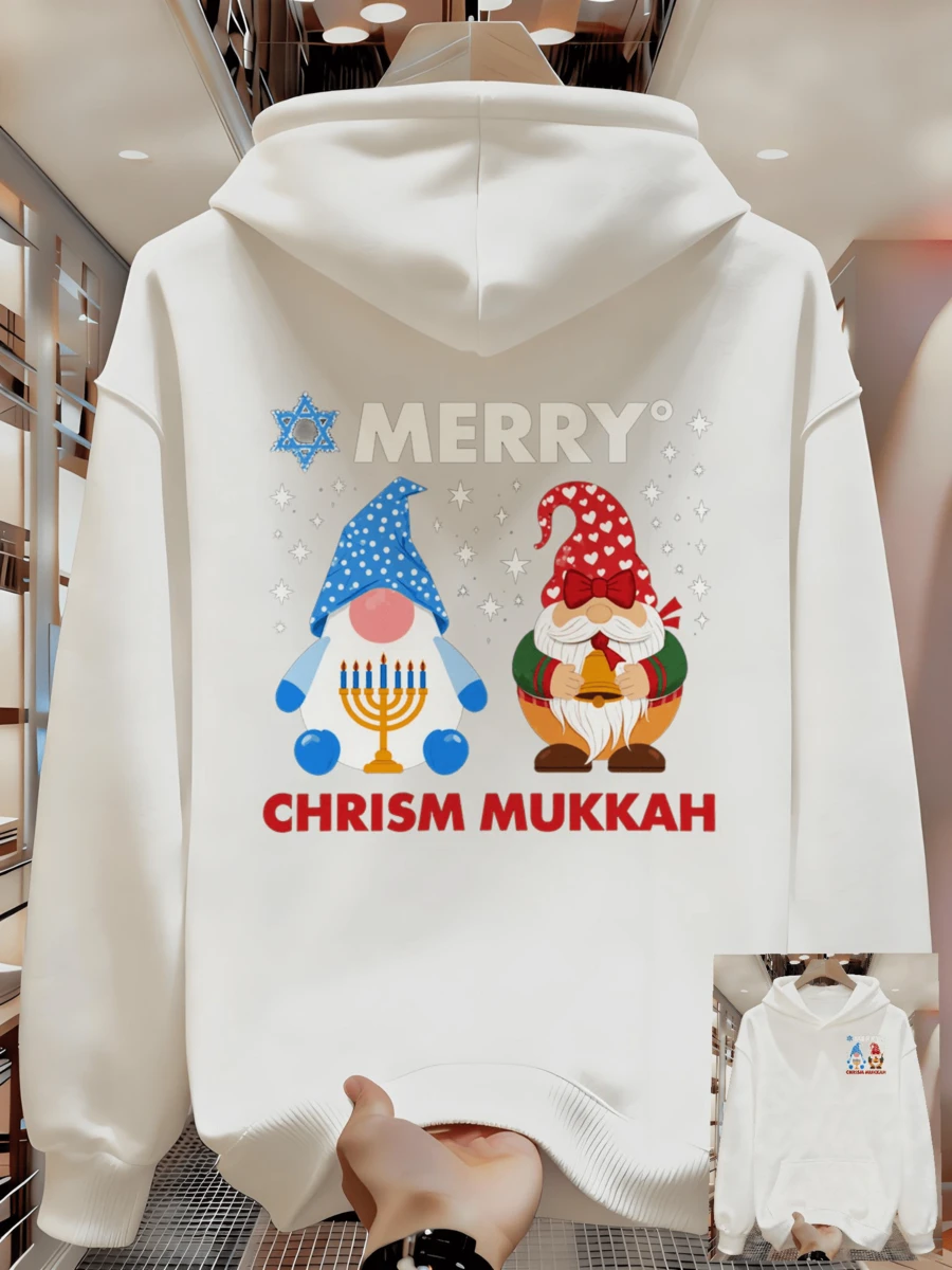 New Spring And Autumn Hoodie, Printed Jogging Set For Men - White - View 1