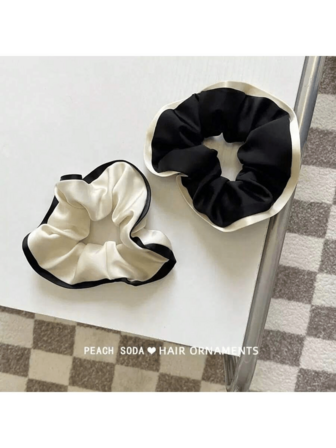1条法式简约小香氛发箍，黑白滚边，大号发箍，职场风发饰，低马尾发饰，时尚大号发箍。，发圈，发绳，发圈