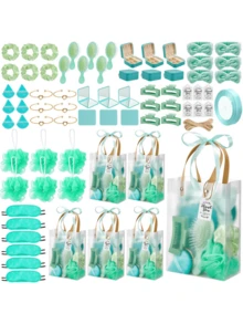 74 Pcs Baby Shower Prizes For Game Winners Gift Set With Headband Hair Brush Jewelry Box Gift Bag For Wedding Bridal Shower Favors - 綠色 - 查看 1