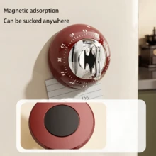 Magnetyczny mechaniczny timer – precyzyjny timer odliczający czas z mocnym klejem, mechaniczny timer biurkowy/lodówkowy do gotowania, pieczenia i nauki (łatwy do odczytania pokrętłem) 1 szt. - Wielokolorowe - Zobacz 6