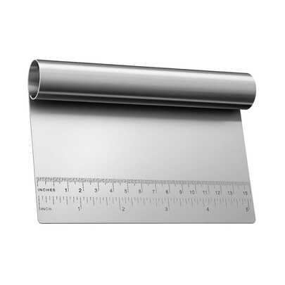 Espátula Inox Tubular 15cm Prática Raspador e Cortador Multiuso para Massas, Bolos e Legumes
