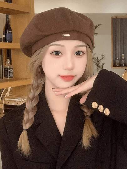 かわいい八角形の帽子2025新しい甘いファッションオールマッチベレー帽 かわいい八角形の帽子2025新しい甘いファッションオールマッチベレー帽