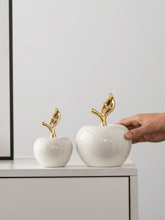 Escultura decorativa de manzana creativa, decoración interior para sala de estar, dormitorio, escritorio, adecuada para regalos festivos, fiestas, premios