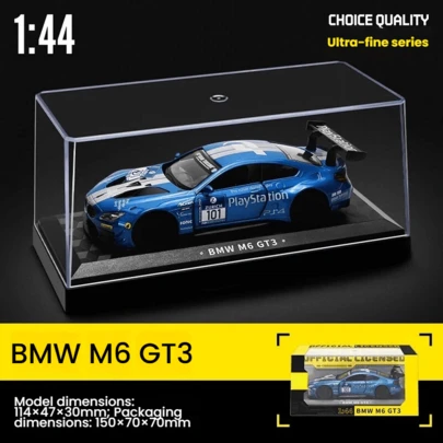 Burago 1:44 Scale BMW M6 GT3 Racing Car Model, Acrylic Box Alloy Diecast Toy Vehicle, Collectible Gift For Men
