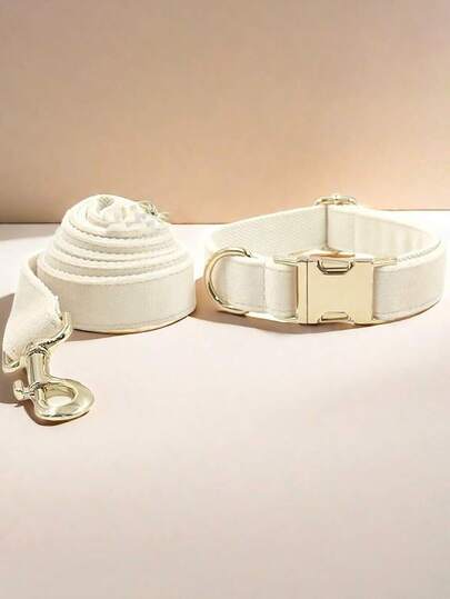 新款INS风天鹅绒宠物锌合金扣项圈牵引绳套装，尺寸可调节，适合小型、中型和大型犬，柔软天鹅绒面料，耐用锌合金扣，镀金，比塑料更结实，易于佩戴和解开（颜色可能因面料批次差异而略有不同），仅含项圈。