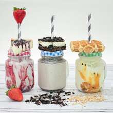 100pcs/25pcs Silver & White Disposable Paper Straws, Suitable For Wedding, Party, Bar, Beach And Other Occasions