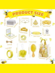 74 Pcs Baby Shower Prizes For Game Winners Gift Set With Headband Hair Brush Jewelry Box Gift Bag For Wedding Bridal Shower Favors - 黃色 - 查看 3