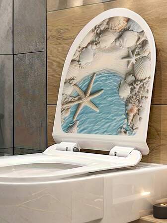 Cartoon Starfish Bathroom Decorative Stickers, Toilet Stickers, Removable Toilet Decor Stickers, Suitable For Bathroom Wall Decoration