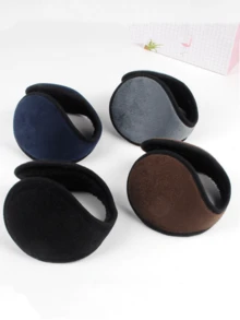 1个装多色简约纯色男士冬季保暖耳罩，后戴式耳罩，适合日常通勤、工作保暖，秋冬季适用