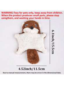 PETSIN Juguete de peluche de ardilla con chillador - Peluche súper suave para gatos y perros, juguete interactivo para masticar para aliviar el aburrimiento, regalos lindos para amantes de las mascotas (1 pieza) - Multicolor - Ver 9