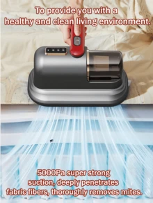 GENAI Powerful Mite Vacuum Cleaner With UV Sterilization, Heat Drying & LCD Display, Silent Dust Removal For Bed & Sofa