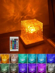 1 pezzo Lampada proiettore LED 16 colori Luci del Nord, alimentata tramite USB con telecomando - Luce notturna Aurora dimmerabile, adatta per decorazione camera da letto, casa theater e decorazione per feste | Regalo perfetto per Natale o compleanno, crea un'atmosfera da sogno, luce notturna per camera da letto, alloggiamento in plastica - Multicolore - Visualizzare 5