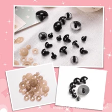 50 piezas/100 piezas Ojos de de plástico negro transparente de 10-12 mm (0.394-0.472 pulgadas) para juguetes, kit de manualidades Amigurumi, accesorios de decoración de muñecas - Negro - Ver 4