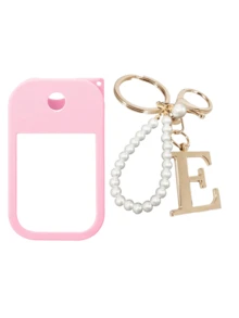 2个/1个（30毫升）免洗洗手液喷雾瓶保护套，26个金色珍珠字母喷雾瓶标记笔，硅胶喷雾瓶防摔防撞保护套，带钥匙扣设计，方便携带，可轻松挂在包包、钥匙或儿童背包上，耐磨、防水、可水洗、可重复使用，适用于免洗洗手液喷雾瓶，旅行、户外活动、礼品、万圣节礼物、圣诞节礼物。 - 粉色 - 查看 19