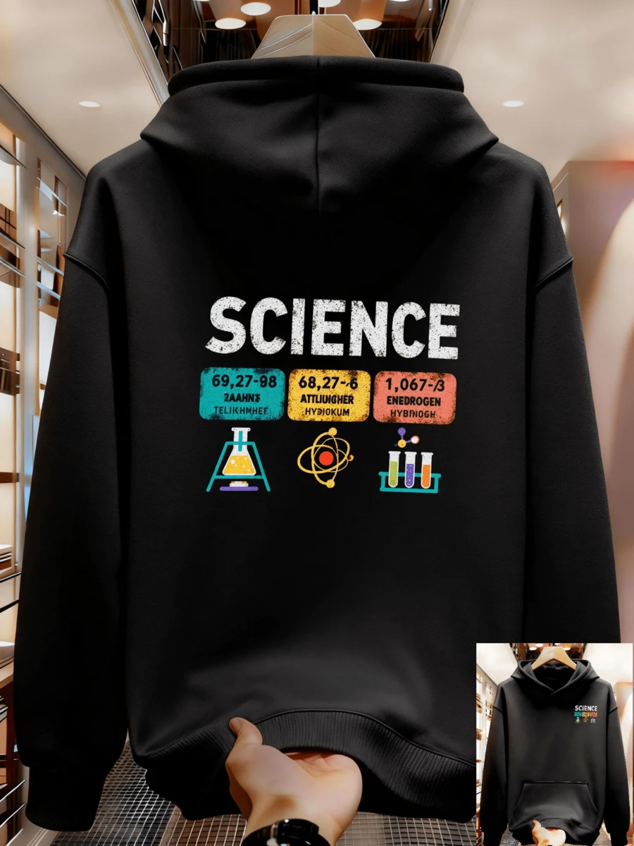 Sudadera con Capucha para Hombre, Sencilla y Práctica, Adecuada para el Trabajo - Negro - Ver 1