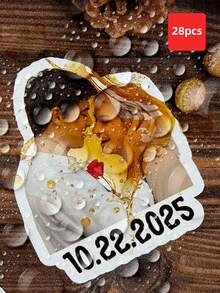 1-84张定制照片贴纸，个性化照片贴纸，可定制图片和文字贴纸，情侣照片贴纸，情人节装饰，情人节家居装饰，情人节礼物，适用于信封、水瓶、手机壳、笔记本电脑等，适合家庭使用 - 藍白色 - 查看 21