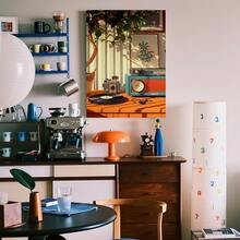 Framed Canvas Poster Print Wall Art A  Vintage Black Vinyl Record Radio Camera  On Canvas Wall Art That Can Be Hung Directly, Suitable For Decorating Living Rooms, Dining Rooms, Hallways, Offices, And Bedrooms, Making It A Perfect Gift For Friends. - Framed - 查看 3