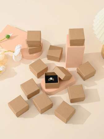 12pcs Space-Saving High-End Ring & Jewelry Box, Holiday Party Gift Packaging Box