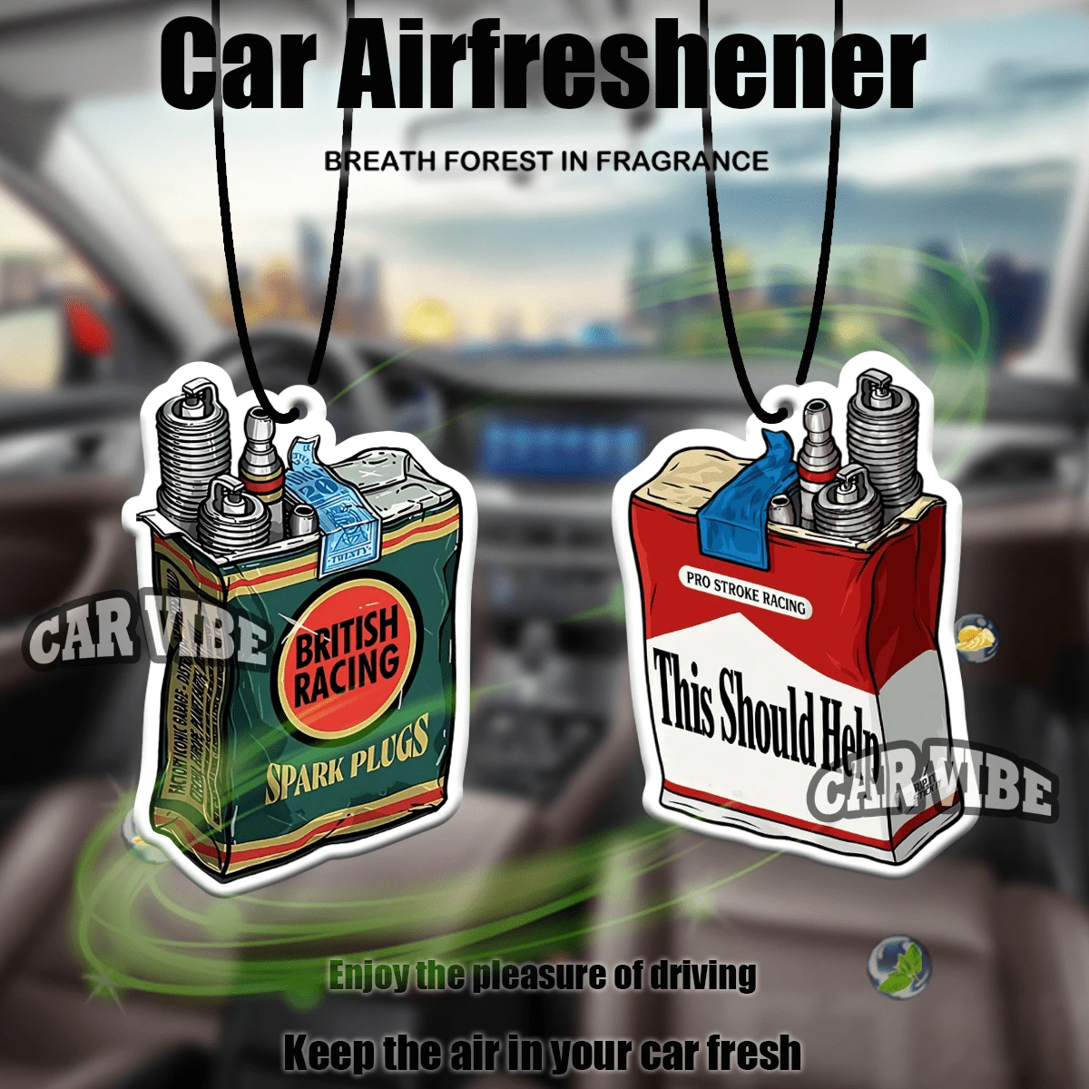 JDM Modification Parts STYLE,Automotive Modification Parts Decoration Design, Car Air Fresheners - Hanging Rearview Mirror Scented Tablets, Cool Automotive Decor, Paper-Based Vehicle Air Freshener, Gift For Friends - JDM Box - View 1