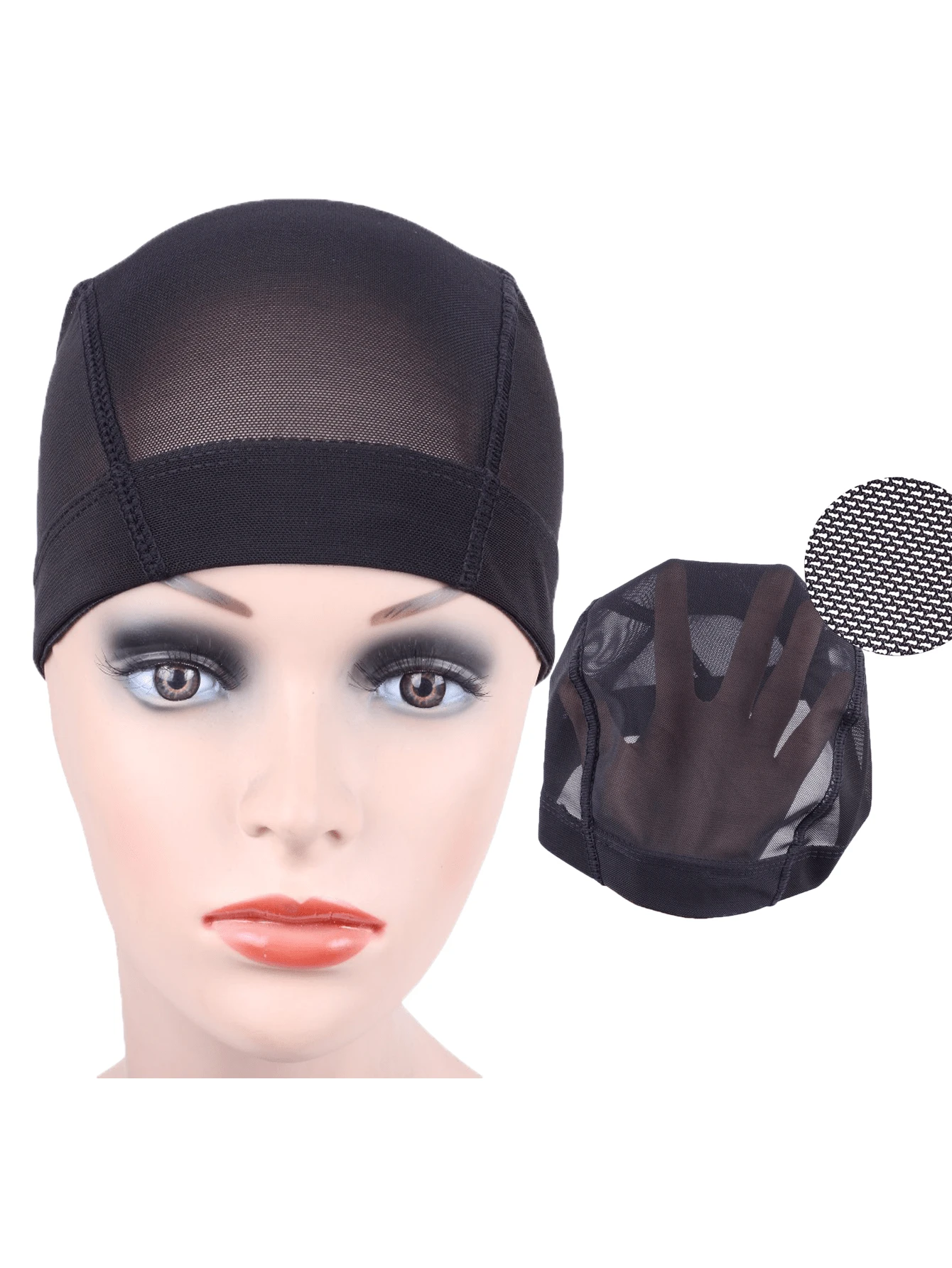 1pc Free Size Stretchy Mesh Dome Wig Cap, Breathable Woven Wig Cap Easy To Sew Hair In