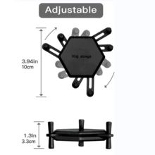 6pcs Adjustable Modern Plastic Mug Hooks, Wall-Mounted Brushed Surface Coffee Cup Organizer Rack, Expandable Stackable Cup Holder For Kitchen Cabinet And Pantry - Black - View 5