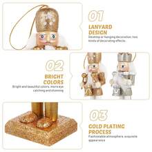 5个13厘米胡桃夹子吊坠，创意木偶士兵圣诞装饰，胡桃木士兵圣诞树挂饰家居装饰，适用于节日派对、圣诞派对、圣诞礼物、万圣节装饰、圣诞节装饰