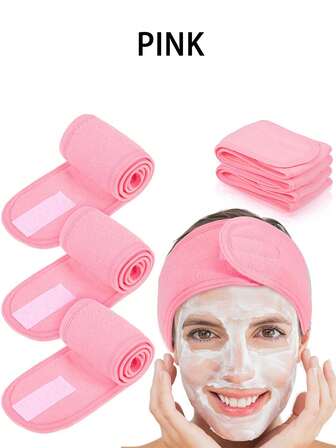 3Pcs/5PcsHead Bands Adjustable Wide Hairband Yoga Spa Bath Shower Makeup Wash Face Cosmetic Headband For Women Ladies Make Up Accessories