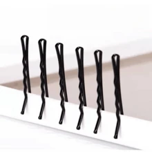 1 boîte de pinces à cheveux plates noires en 1 pièce seul morceau avec visage souriant pour femmes, pinces à cheveux pour frange, accessoires pour cheveux, pinces à griffes, barrettes à cheveux - Blanc - Voir 6