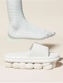 1双男女夏季室内浴室拖鞋，防滑，简约，软底，舒适，轻便，情侣凉鞋 - 黑色 - 查看 6