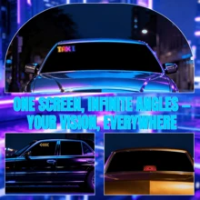 Luces LED para motocicleta-decoraciones navideñas: 7*17.3 cm, cartel LED programable, ojos LED para coche, conexión inalámbrica Bluetooth, controlado por APP, texto/imágenes animadas personalizables DIY, perfecto para motocicletas y taxis - 7*17,3 centímetros - Ver 7