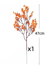 Nejlue Artificial Flowers/Plants1111 Home & Living 1/4Pcs Orange Artificial Baby's Breath & Gypsophila Silk Flower Bouquet, Artificial Plants, Artificial Decorations, Christmas Decor, Wedding Bridal Party, Home DIY Floral Arrangement, Valentine Day, Gifts Birthday Graduation Home Decor Back To School Room Decor School Supplies - Orange - View 8