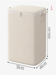 1 pieza Caja de almacenamiento plegable extra grande, hecha de lino, a prueba de humedad, diseño de múltiples compartimentos, resistente y duradera, adecuada para almacenar ropa, ropa de cama, juguetes, cajas, suministros para autocaravanas y artículos del hogar. Solución de almacenamiento multifuncional para ropa, armario del dormitorio y otros artículos. - Blanco - Ver 7