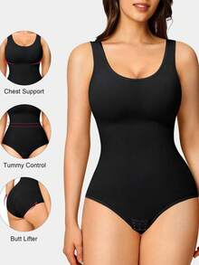 Women's 3-Pack Seamless One-Piece Active Tops – High-Stretch Training & Yoga Bodysuit Set In Coffee, Black & Cream White - 彩色 - 查看 2
