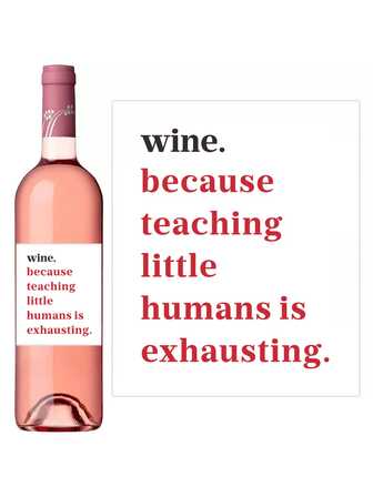 4pcs Funny Teacher Appreciation Wine Bottle Label Stickers - Humorous Thank You Gift For Teachers, Kitchen & Dining Decor, Perfect For Teacher's Day And End-Of-Year Gifts