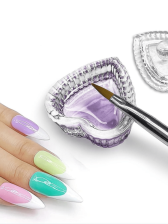 1 pieza Taza de lavado de pinceles de arte de uñas, Taza de lavado de bolígrafos de arte de uñas, Vaso de cristal de capacidad multiusos, Taza mezcladora, Taza de cristal con tapa, Bandeja Dappen de líquido, Tazón transparente, Estante para esmalte de uñas, Contenedor, Accesorios de equipos y herramientas, Plato de cristal para arte de uñas, Soporte para polvo y líquido acrílico, Taza de lavado de bolígrafos para herramientas de manicura, Suministros para uñas, Herramientas para uñas, Herramientas de arte de uñas, Vuelta al colegio, Uñas, Herramientas para uñas para uñas postizas