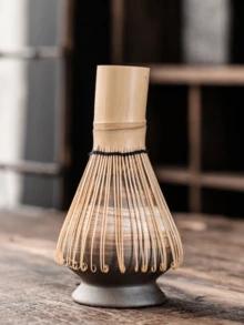 4-Piece Set, Japanese Tea Set For Making Matcha, Bamboo Matcha Brush, Bai Ben Li Song Dynasty Tea Ceremony Zen Tea Bowl, MATCHA New Ceramic Matcha Bowl, Song Dynasty Tea Whisk Tool Set With Mouth, Matcha Bowl High-End Matcha Whiskey Set, Matcha Bowl, Traditional Japanese Bamboo Base And Spoon, Stainless Steel Sieve, Ceramic Bracket - Multicolor - View 10