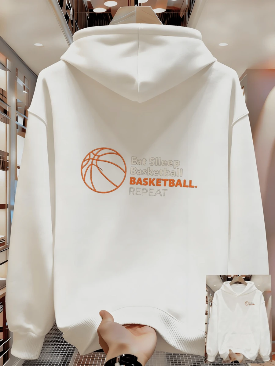 Men's Hoodie With A Simple Design, Suitable For Work In Spring And Autumn - White - View 1