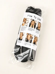 4 قطع مجموعة من الكعكات موحد اللون الملونة، ومكواة الشعر المجعد، ومشابك الشعر، اكسسوارات الرأس، اكسسوارات الشعر للنساء - الأسود - مشاهدة 3