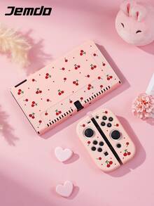1pc Cute Cherry, Polka Dot Print Pattern Protective Case Compatible With Nintendo Switch/Switch 2, Switch 2 (2025)/Switch NS/Switch OLED/Lite, Switch Accessories, Full Set Including Carrying Case, Card Slot Base, Best Gift Compatible With Switch Players - Multicolor - View 16