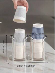 1pc Acrylic Disposable Cup Holder-Single Cup/Double Cup Holder, Multi-Color Storage Rack For Home - 彩色 - 查看 3