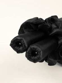 4 قطع مجموعة من الكعكات موحد اللون الملونة، ومكواة الشعر المجعد، ومشابك الشعر، اكسسوارات الرأس، اكسسوارات الشعر للنساء - الأسود - مشاهدة 5