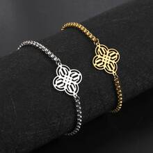 1pc Stainless Steel Necklace, Charming Witch Knot Bracelet, Celtic Knot Lucky Personalized Korean Style Sharing Bracelet Accessory, Fashion Casual Jewelry Gift For Men & Women - Bracelet - View 7