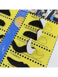 (6pcs/Set) Realistic Fake Mustaches - Creative And Fun Facial Hair For Stage Performances, Role-Playing, And Costumes. Black Mustaches, High-Quality Material, And Detailed Design. Suitable For Various Occasions. A Perfect Gift For Friends, Family, And Loved Ones, As Well As Party Favors, Birthday Presents, And New Year's Gifts. An Ideal Home And Gift Item.