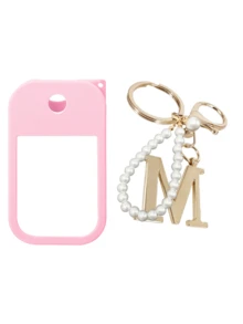 2个/1个（30毫升）免洗洗手液喷雾瓶保护套，26个金色珍珠字母喷雾瓶标记笔，硅胶喷雾瓶防摔防撞保护套，带钥匙扣设计，方便携带，可轻松挂在包包、钥匙或儿童背包上，耐磨、防水、可水洗、可重复使用，适用于免洗洗手液喷雾瓶，旅行、户外活动、礼品、万圣节礼物、圣诞节礼物。 - 粉色 - 查看 15